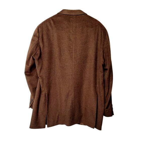 Vintage Arnold Brant Men's Brown Cashmere Mink Blazer Jacket Tag 46L 2 Button - Picture 5 of 16